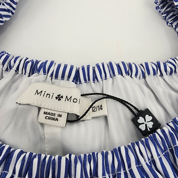 Mini Molly Girls Striped Bardot Dress Size 12/14 - Picture 3 of 5